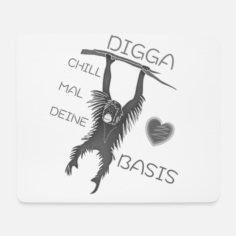 DIGGA CHILL MAL DEINE BASIS - Mousepad (Querformat) - Weiß