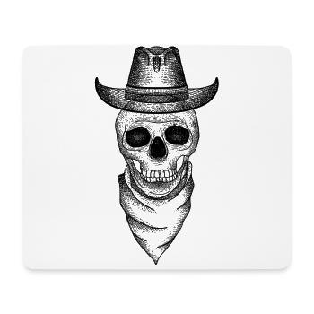 Cow-boy à tête de mort - Tapis de souris (format paysage) - blanc - Devant