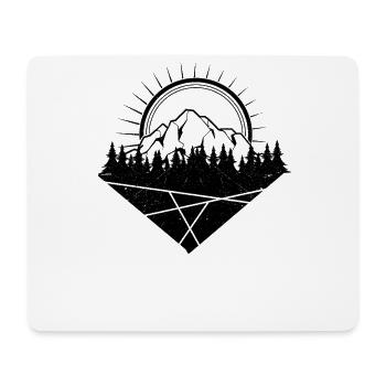 Soleil de la forêt de montagne - Tapis de souris (format paysage) - blanc - Devant