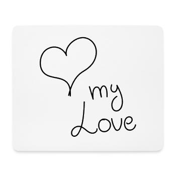 Coeur mon amour - Tapis de souris (format paysage) - blanc - Devant
