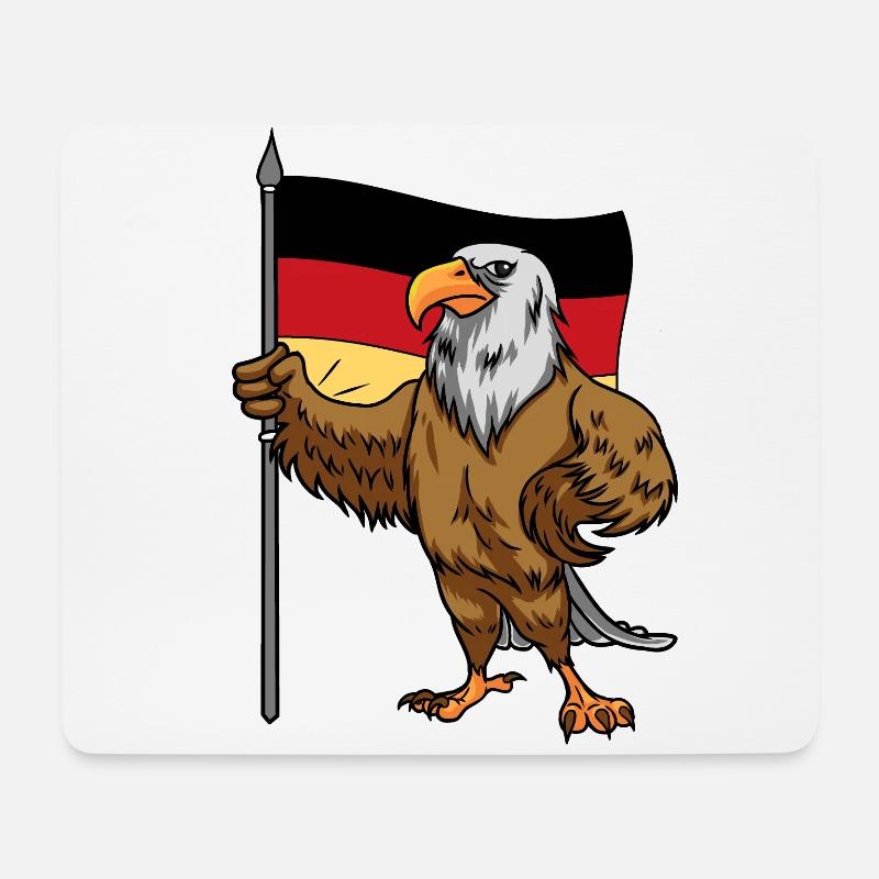 Adler Vogel Deutschland Fahne Länder EU Europa - Mousepad (Querformat) - Weiß
