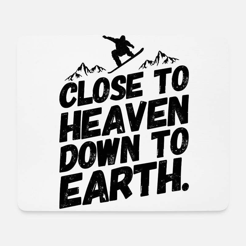 Snowboard Snowboard Snowboarder Sky - Tapis de souris (format paysage) - blanc