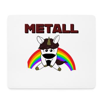 Metall Einhorn Metal Rockmusik Rock Heavy Unicorn - Mousepad (Querformat) - Weiß - Vorne