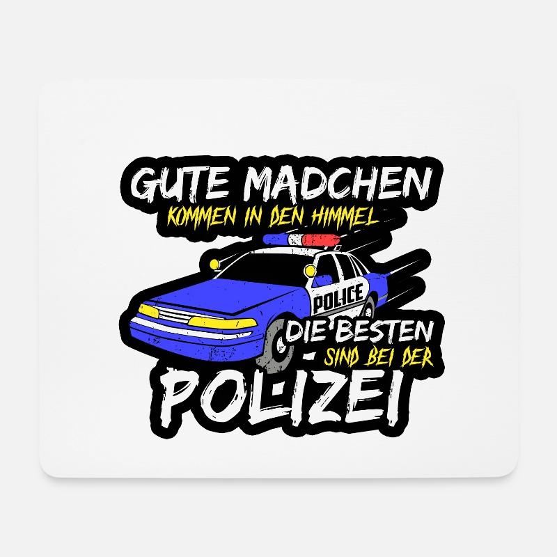 Polizistin - Mousepad (Querformat) - Weiß