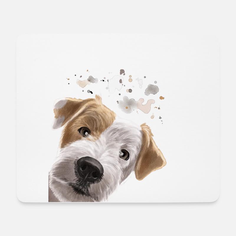 Neugieriger Parson Russel Terrier Hund - Mousepad (Querformat) - Weiß