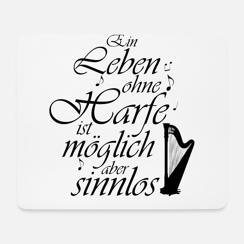 Harfe Instrument Harfenspielerin Harp Player - Mousepad (Querformat) - Weiß