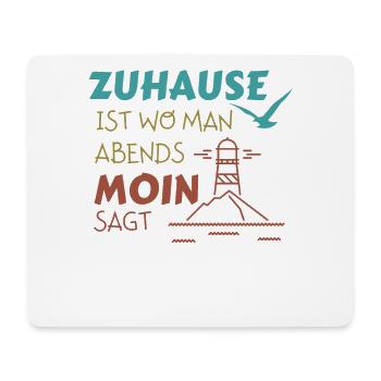 Zuhause Moin Leuchtturm Möwe Nordsee Meer Vintage - Mousepad (Querformat) - Weiß - Vorne