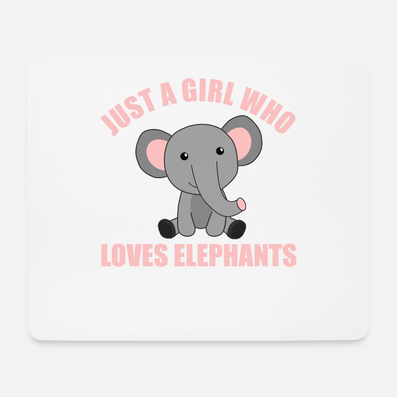 Just a girl who loves elephants süße Tiere Herz - Mousepad (Querformat) - Weiß