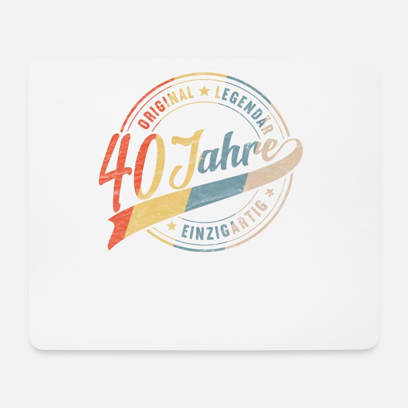 Vintage 40 Geburtstag 40 Jahre Birthday Bday Damen - Mousepad (Querformat) - Weiß