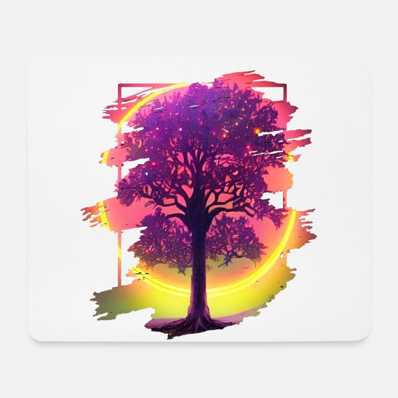 Lebensbaum - Mousepad (Querformat) - Weiß