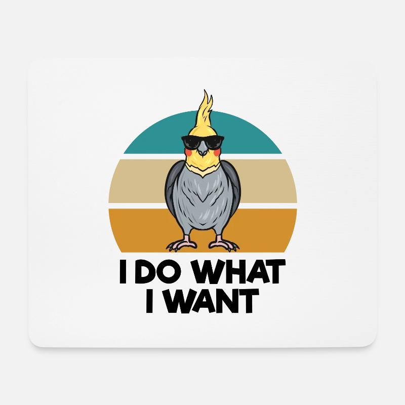 Nymphensittich - Mousepad (Querformat) - Weiß
