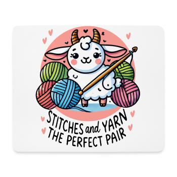 Maschen Und Garn Ziege Lustiges Stricken - Mousepad (Querformat) - Weiß - Vorne