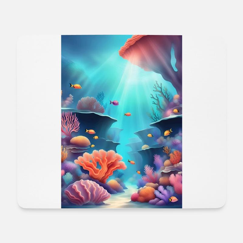 Bunte Korallenriffe - Mousepad (Querformat) - Weiß