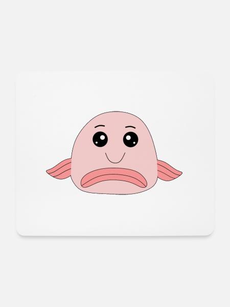 Blobfisch Fisch Comic hässlicher Fisch - Mousepad (Querformat) - Weiß