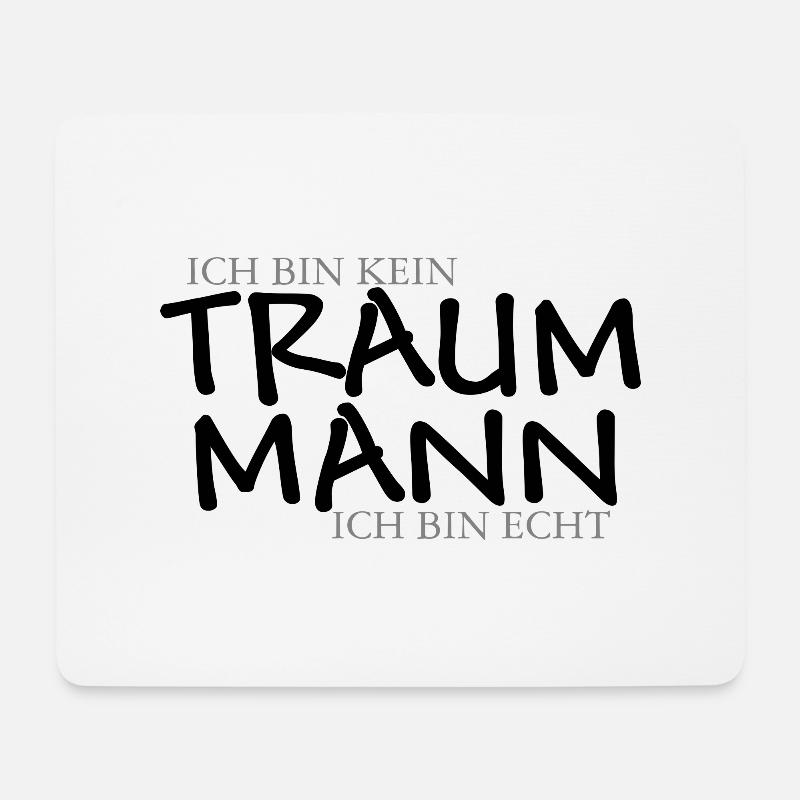 kein traummann schwarz - Mousepad (Querformat) - Weiß