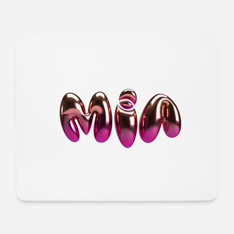 mia,ballon,metallic,3d,ballon,3d schrift,metallic - Mousepad (Querformat) - Weiß