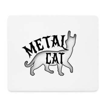 Cat Métal - Rock Cat - Tapis de souris (format paysage) - blanc - Devant