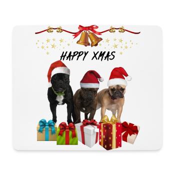 Noël - chiens et cadeaux - Tapis de souris (format paysage) - blanc - Devant