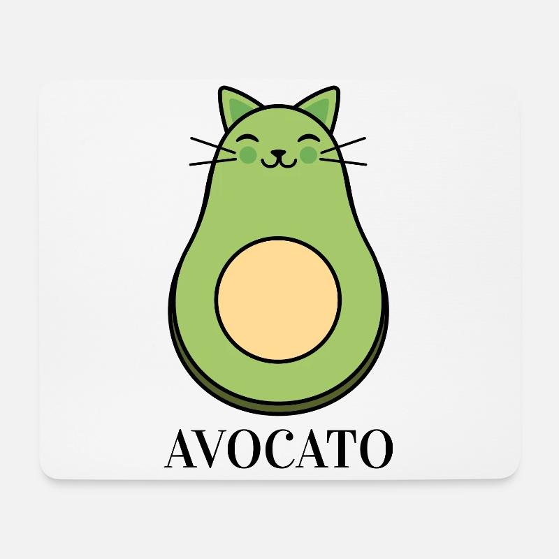 Avocato - Avocado Katze - Mousepad (Querformat) - Weiß