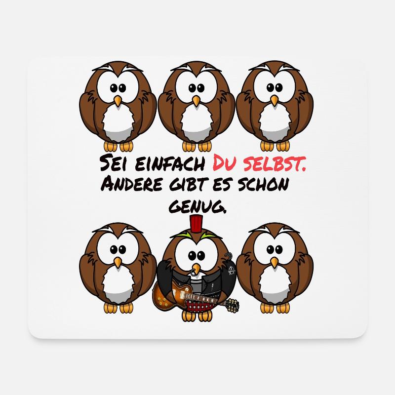 Lustige Eule - Sei einfach du selbst - Geschenk - Mousepad (Querformat) - Weiß
