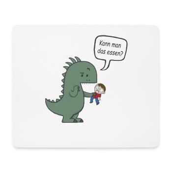 Kann man das essen? - Dino - Mousepad (Querformat) - Weiß - Vorne