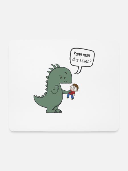 Kann man das essen? - Dino - Mousepad (Querformat) - Weiß