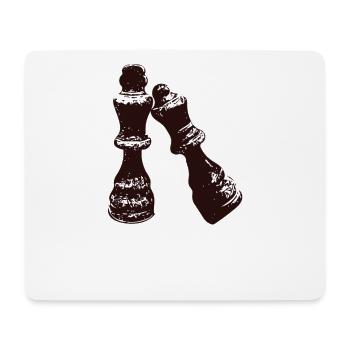 Jeu d'échecs roi et reine - Tapis de souris (format paysage) - blanc - Devant
