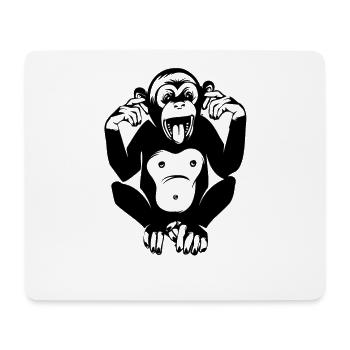 Affe Lustiger Schimpanse Geschenk - Mousepad (Querformat) - Weiß - Vorne