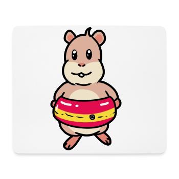 Baignade baignade hamster rongeur anneau de natation enfant - Tapis de souris (format paysage) - blanc - Devant