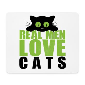 real men loves cats funny slogan for all catlover - Mouse Pad (horizontal) - white - Front