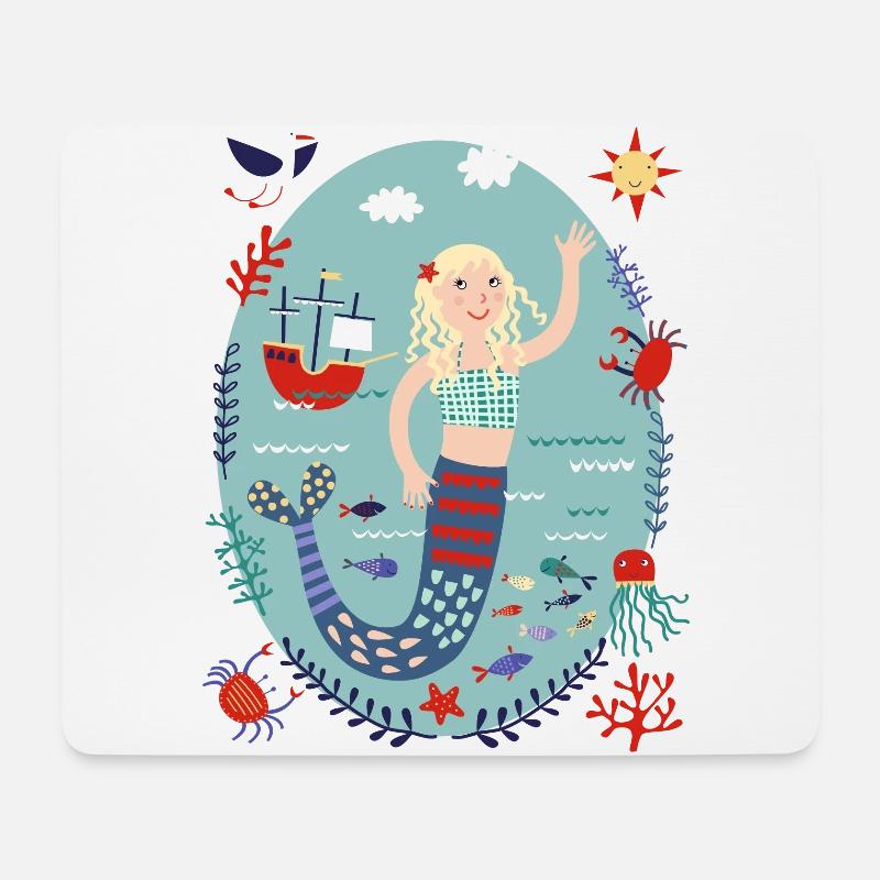Meerjungfrau mit blonden Haaren - Mousepad (Querformat) - Weiß