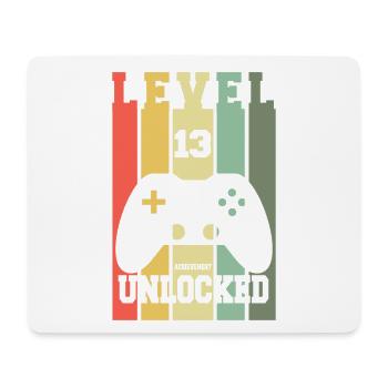 Level 13 Achievement Unlocked 13th Birthday Design - Mousepad (Querformat) - Weiß - Vorne