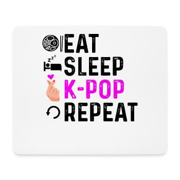 Eat Sleep Korean Pop Repeat - Mouse Pad (horizontal) - white - Front