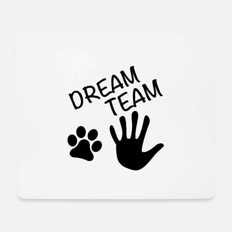 Dream Team Hand Pfote - Mousepad (Querformat) - Weiß