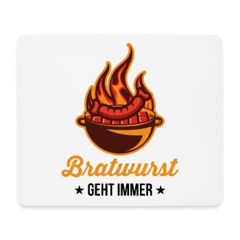Bratwurst geht immer - Mousepad (Querformat) - Weiß - Vorne