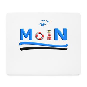 MOIN Rettungsring und Leuchtturm maritim Shirt - Mousepad (Querformat) - Weiß - Vorne