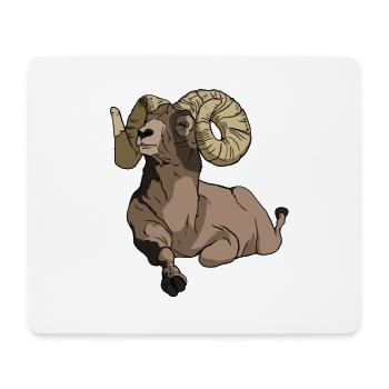 lustig guckendes Mufflon Geschenk für Mufflons Fan - Mousepad (Querformat) - Weiß - Vorne