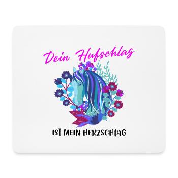 Dein Hufschlag ist mein Herzschlag - Mousepad (Querformat) - Weiß - Vorne