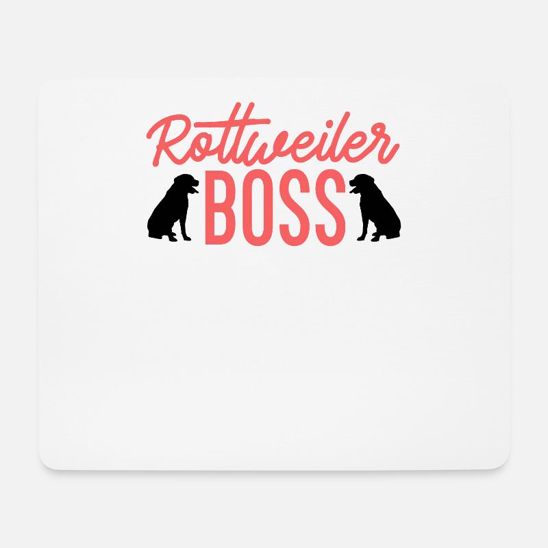 Rottweiler Boss - Mousepad (Querformat) - Weiß