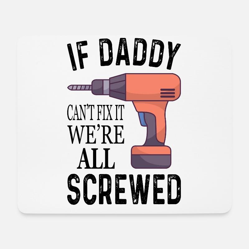 Papa Heimwerker Lustige Sprüche Vater Geschenk - Mousepad (Querformat) - Weiß