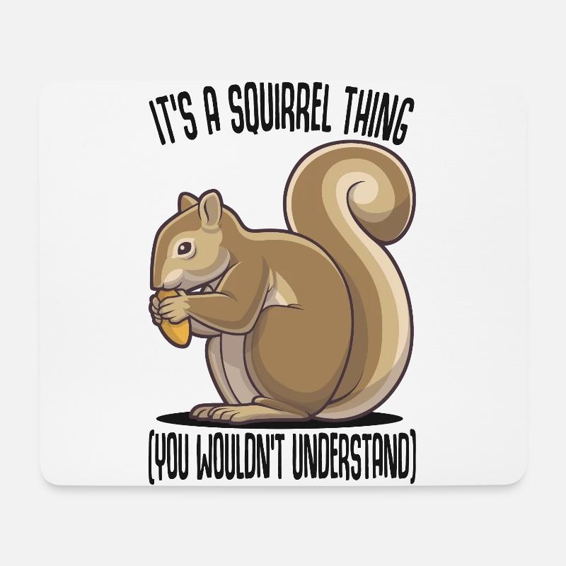 Squirrel Rodent Forest Dweller Acorn Nager - Mouse Pad (horizontal) - white