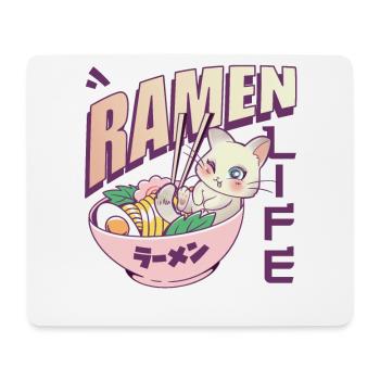 Süße Katze Ramen Japanische Nudeln Style - Mousepad (Querformat) - Weiß - Vorne