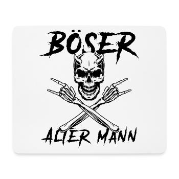 Böser alter Mann Totenkopf mit Hörnern - Mousepad (Querformat) - Weiß - Vorne