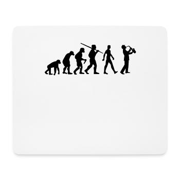 Saxophone Evolution Saxophonist - Mouse Pad (horizontal) - white - Front