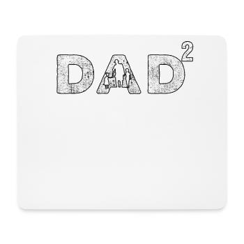Papa Sprüche Dad hoch 2 Zwillinge zweifacher Vater - Mousepad (Querformat) - Weiß - Vorne