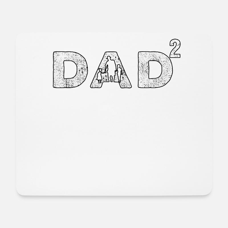 Papa Sprüche Dad hoch 2 Zwillinge zweifacher Vater - Mousepad (Querformat) - Weiß