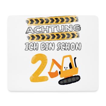 2 Geburtstag Baggerfahrer 2 Jahre Kindergeburtstag - Mousepad (Querformat) - Weiß - Vorne