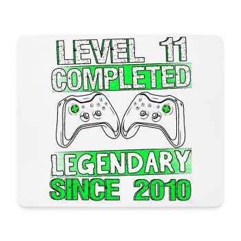 Kinder Level 11 Jahre Gaming Geburtstag Gamer - Mousepad (Querformat) - Weiß - Vorne