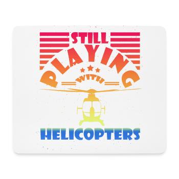 Hubschrauber Pilot Helicopter Geschenk Modellbau - Mousepad (Querformat) - Weiß - Vorne