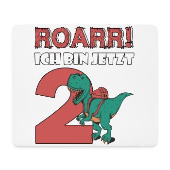2 Geburtstag Dino Trex 2 Jahre Kindergeburtstag - Mousepad (Querformat) - Weiß - Vorne